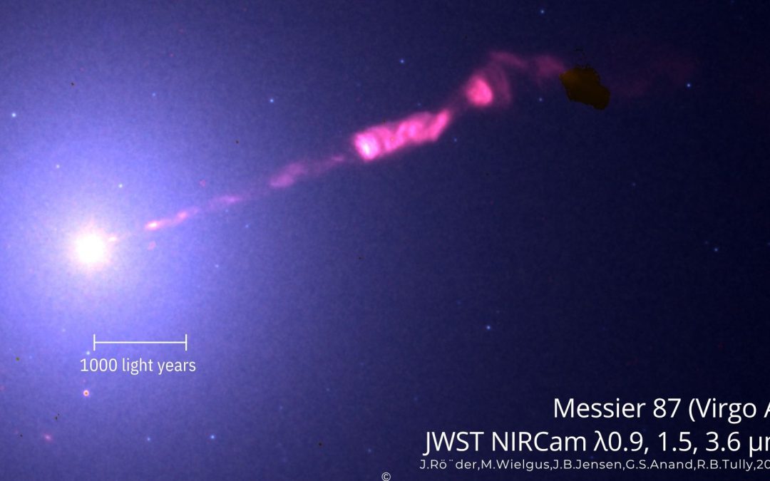 JWST captures clearest-ever image of M87 galaxy’s supermassive black hole jet