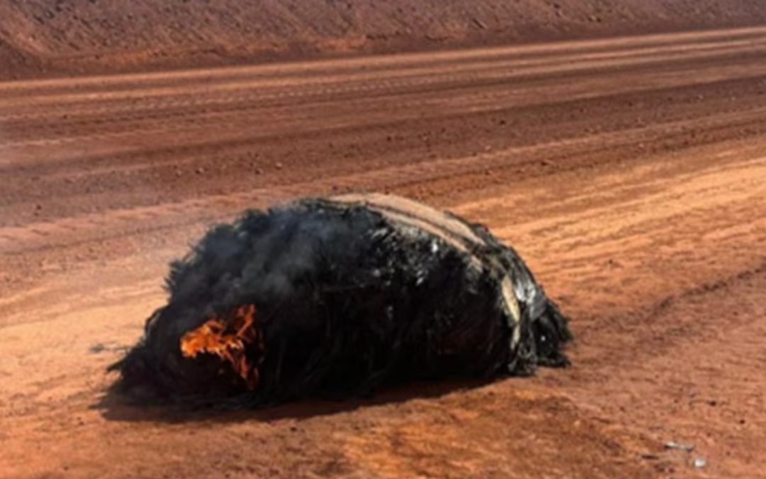 Charred piece of secretive Chinese rocket found still smoldering in the Australian outback