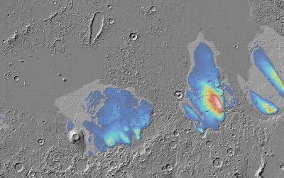 Volcanic explosions on Mars may have left massive ice deposits at the Red Planet’s equator