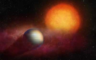 JWST spots a planet chasing its own atmosphere through space