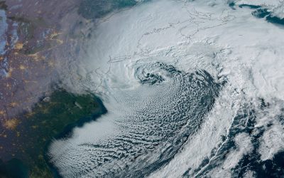 Satellites watch as bomb cyclone hits northeast U.S. with snow and lightning