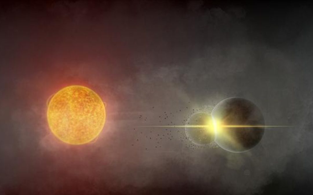 Exceptionally rare sighting of planets colliding may shed light on the crash that formed the moon